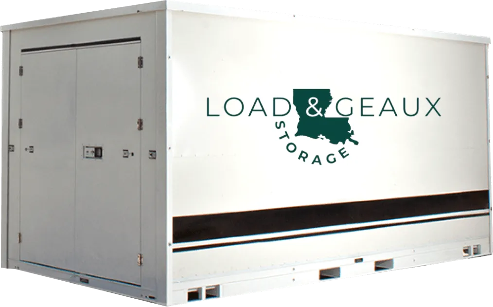 load and geaux storage container with isolated background