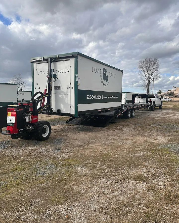 load and go portable storage container being unloaded in baton rouge