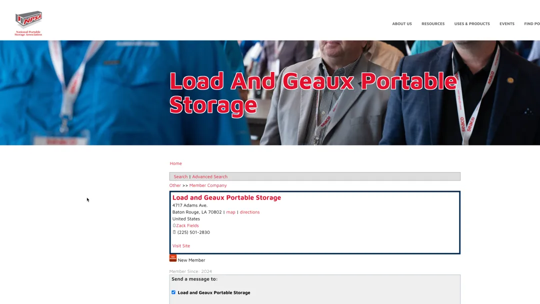 load and geaux porfable storage npsa profile
