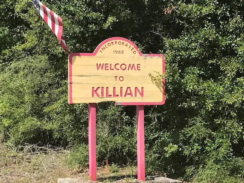 town of killian sign portable storage